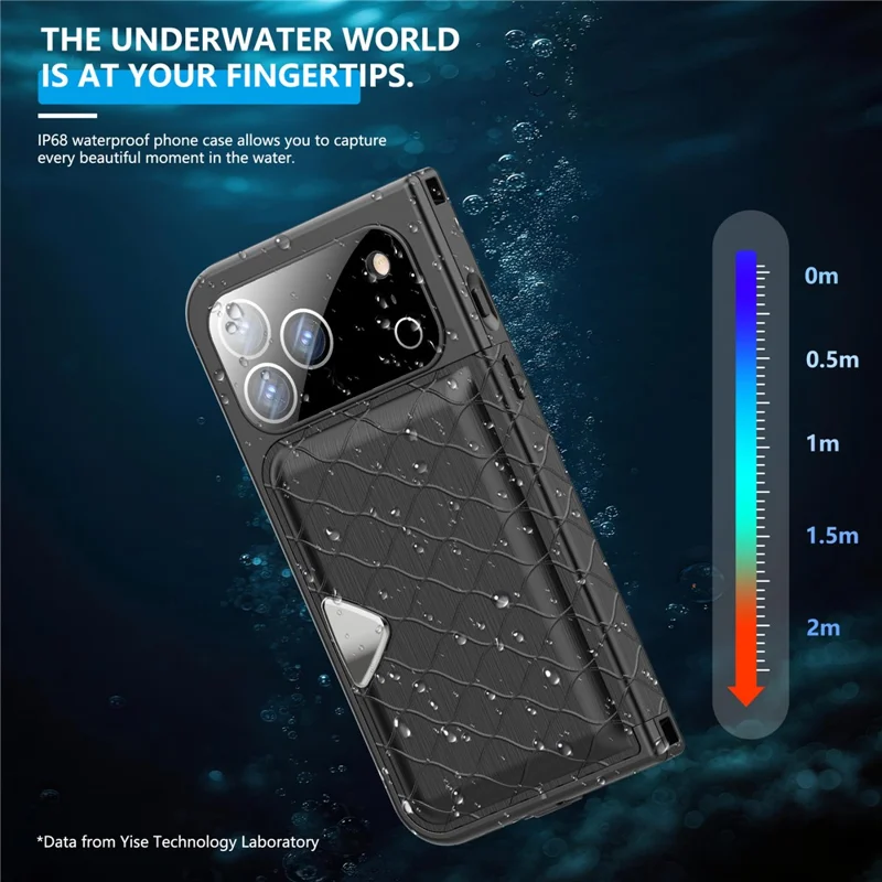 SHELLBOX para iPhone 17 Pro Max Funda Impermeable IP68 2 m Funda Protectora a Prueba de Golpes con Correa - Negro