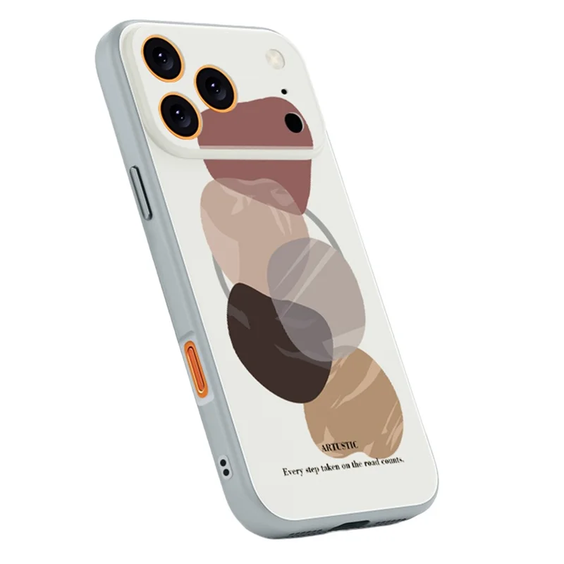 For iPhone 17 Pro Max Magnetic Case UV Printing Geometric Pattern Shockproof PC + TPU Phone Cover - PB608G1