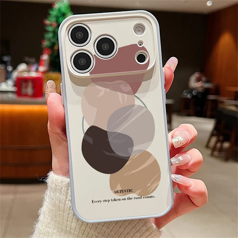 For iPhone 17 Pro Max Magnetic Case UV Printing Geometric Pattern Shockproof PC + TPU Phone Cover - PB608G1
