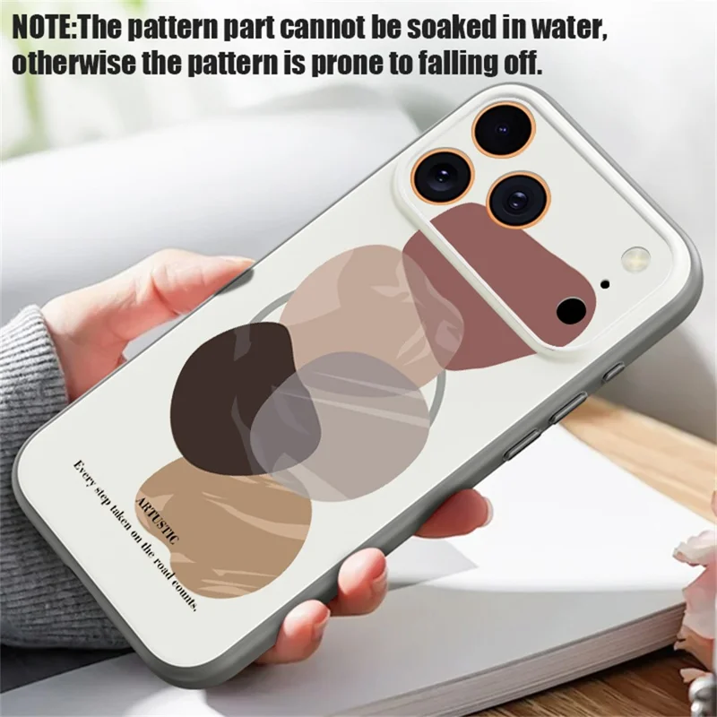 For iPhone 17 Pro Max Magnetic Case UV Printing Geometric Pattern Shockproof PC + TPU Phone Cover - PB608G1