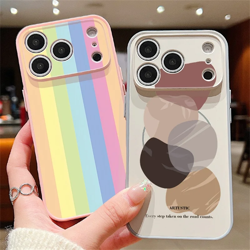 For iPhone 17 Pro Max Magnetic Case UV Printing Geometric Pattern Shockproof PC + TPU Phone Cover - PB608G1