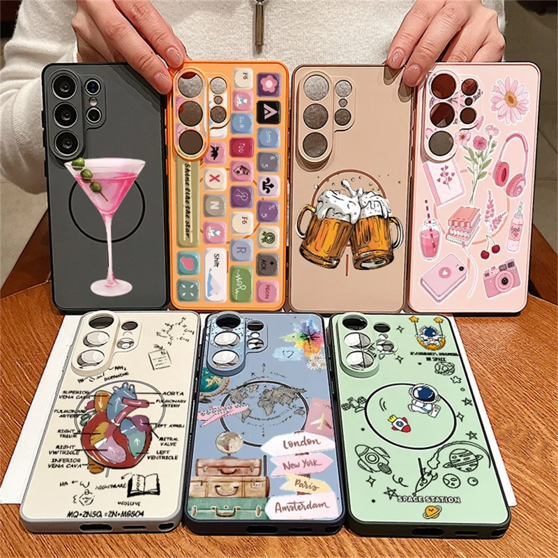 For Samsung Galaxy S25 Ultra Magnetic Case UV Printing Colorful Pattern PC + TPU Phone Protective Cover - GB584