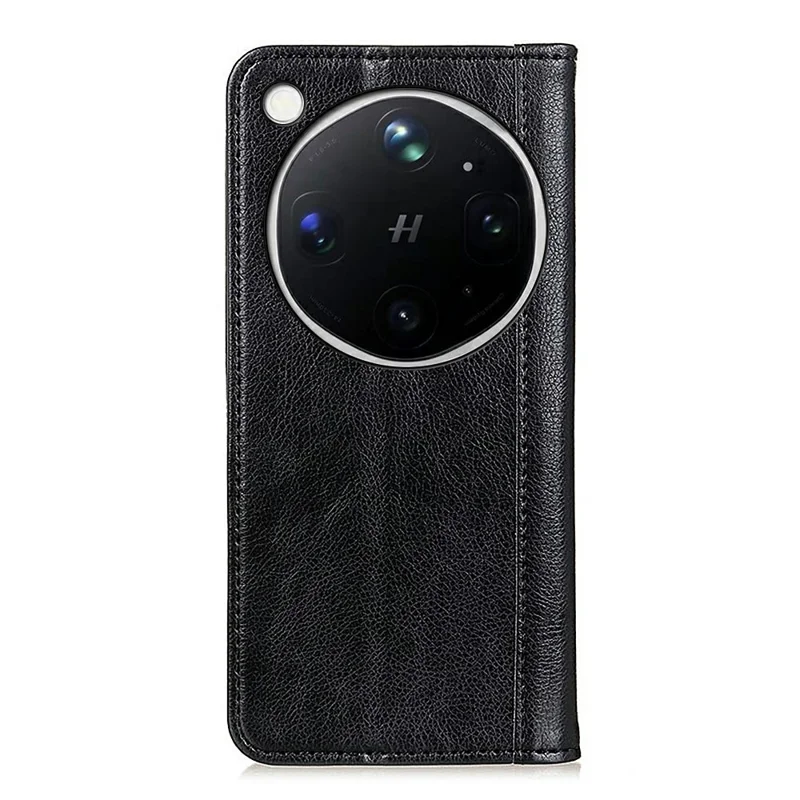 Coque avec étui portefeuille en cuir pleine fleur texturé type peau de crocodile pour Oppo Find X9 Ultra 5G - Noir