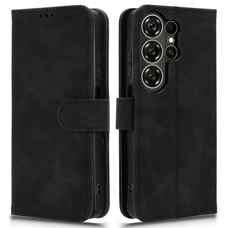 Pour Oukitel C26 Étui en Cuir Toucher Peau Anti-chute Portefeuille Support Pochette Téléphone Flip - Noir
