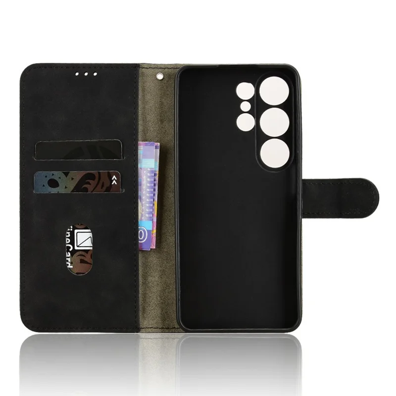 Pour Oukitel C26 Étui en Cuir Toucher Peau Anti-chute Portefeuille Support Pochette Téléphone Flip - Noir