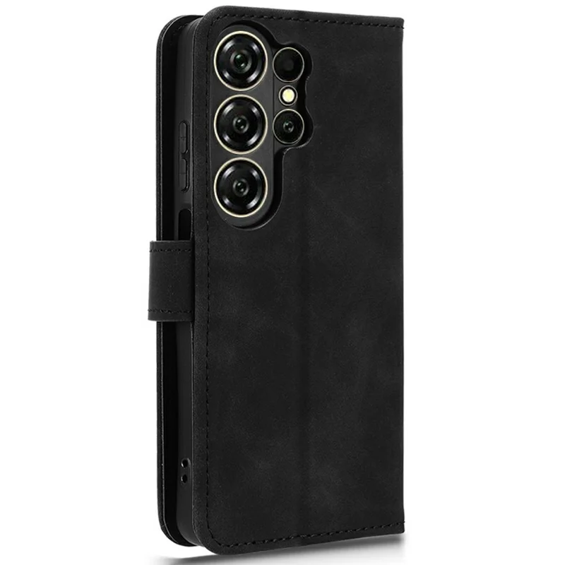 Pour Oukitel C26 Étui en Cuir Toucher Peau Anti-chute Portefeuille Support Pochette Téléphone Flip - Noir