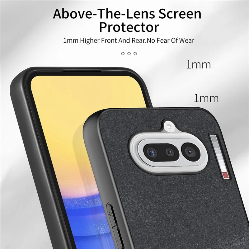 For Nothing Phone (4a) Case with Card Holder Kickstand Leather Phone Back Cover - Black