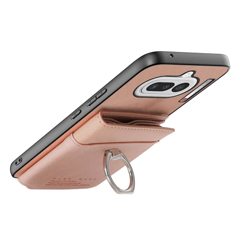 For Nothing Phone (4a) Case with Card Holder Kickstand Leather + TPU + PC Phone Cover - Pink