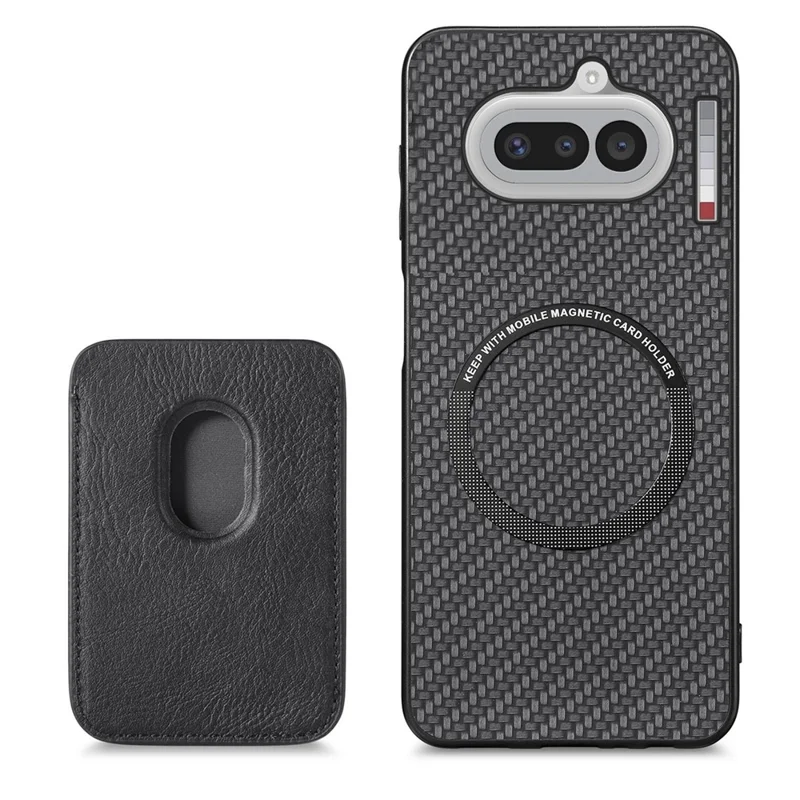 For Nothing Phone (4a) Magnetic Case Detachable Card Holder Phone Back Cover - Black