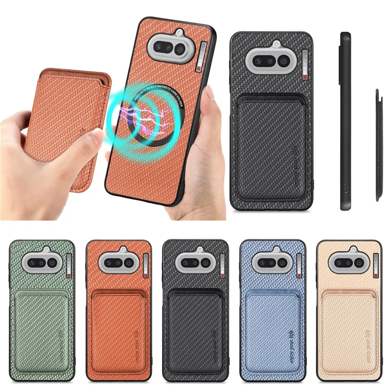 For Nothing Phone (4a) Magnetic Case Detachable Card Holder Phone Back Cover - Black