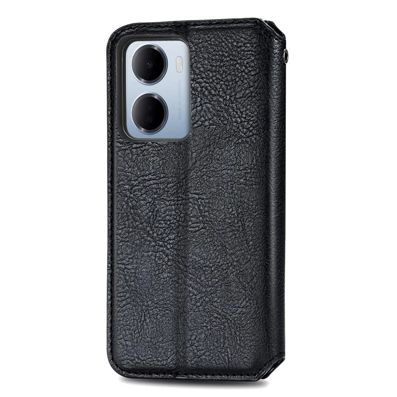 Cover per Xiaomi Redmi 15a 5G con Stampa Rombo, Custodia Portafoglio in PU Leather - Nero