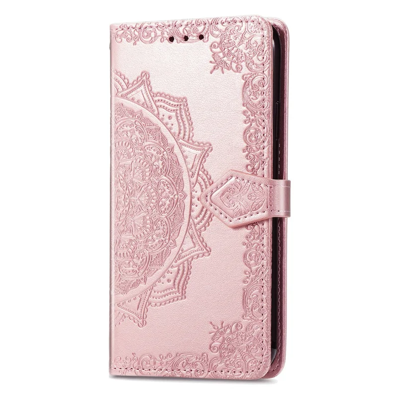 For Xiaomi Redmi 15a 5G Wallet Case Mandala Flower Leather Phone Cover Stand - Rose Gold