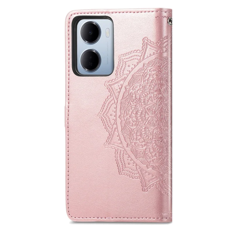 For Xiaomi Redmi 15a 5G Wallet Case Mandala Flower Leather Phone Cover Stand - Rose Gold