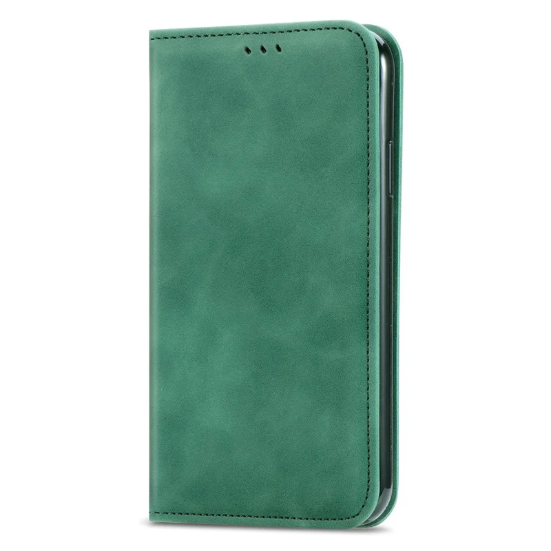 For Xiaomi Redmi 15a 5G Leather Case with Card Holder Magnetic Absorption Phone Cover - Green