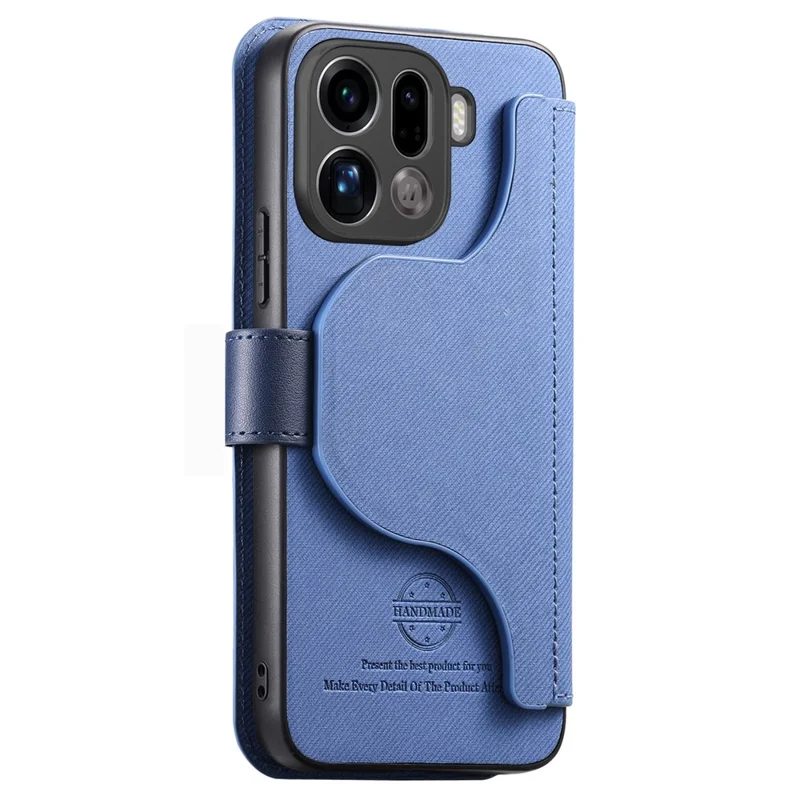 Funda magnética para Oppo Find X9 Pro 5G con bloqueo RFID, cartera desmontable, soporte, textura de cuero - Azul