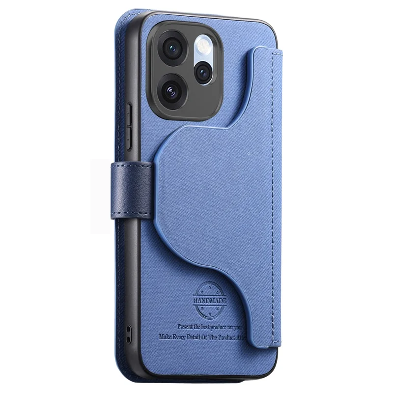 For Oppo Reno15 F 5G Magnetic Case RFID Blocking Detachable Wallet Stand Cloth Texture Leather Phone Cover - Blue