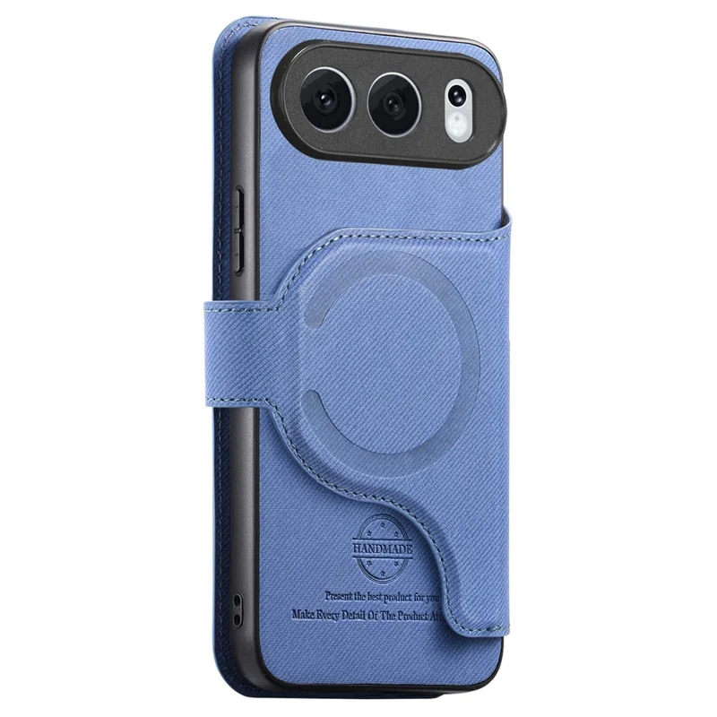 For Honor 500 5G Magnetic Case RFID Blocking Detachable Wallet Stand Cloth Texture Leather Phone Cover - Blue