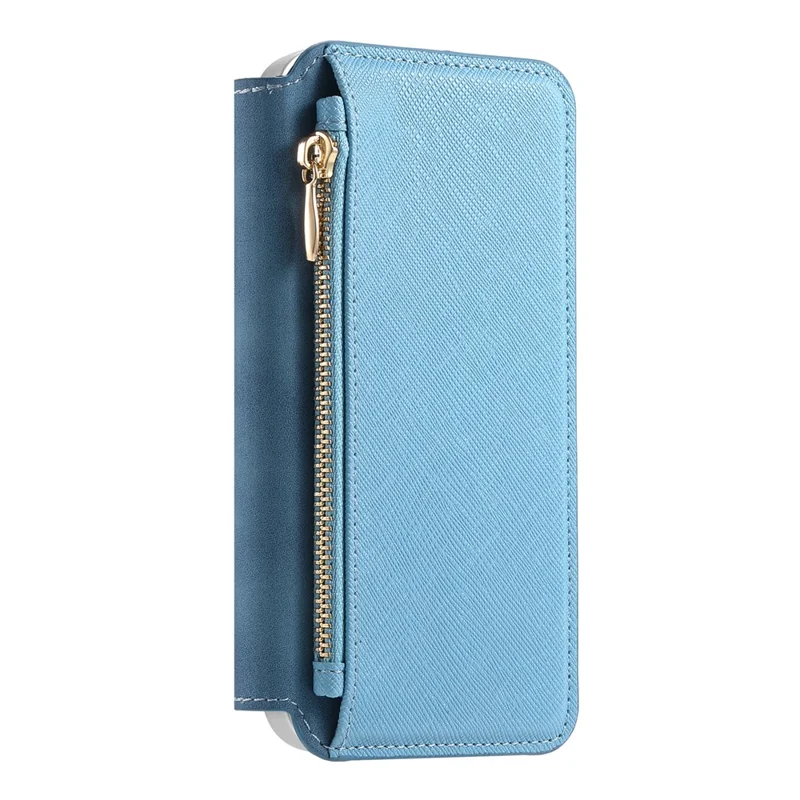 For Samsung Galaxy A37 5G Leather Case Cross Texture Detachable Magnetic Phone Cover Wallet Stand - Blue