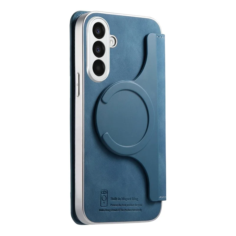 For Samsung Galaxy A37 5G Leather Case Cross Texture Detachable Magnetic Phone Cover Wallet Stand - Blue
