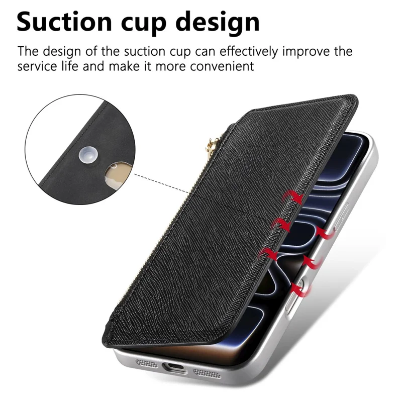 For Samsung Galaxy A27 Leather Case Cross Texture Detachable Magnetic Phone Cover Wallet Stand - Black