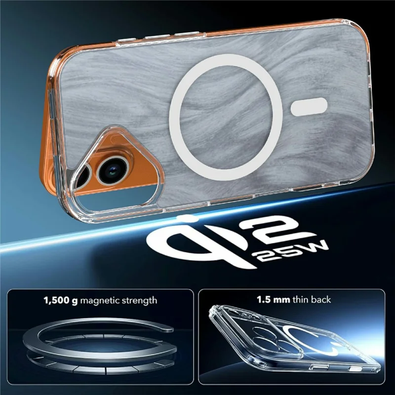 Voor iPhone 16 Magnetische Hoes Foxtail-patroon TPU + Acryl Stootvrije Telefoonhoes - Wit