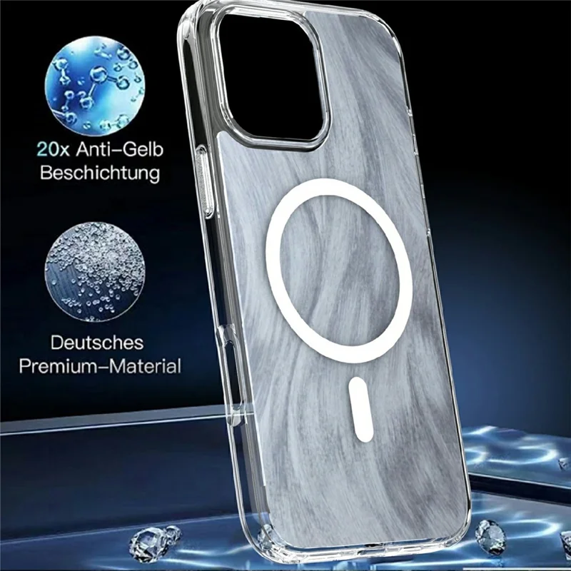 Custodia Magnetica per iPhone 16 Pro con Motivo Fox Tail in Cristallo TPU + Copertura Antiurto in Acrilico - Bianco