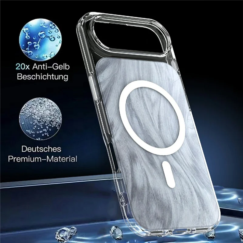 Coque magnétique pour iPhone Air, motif Queue de renard en cristal, TPU + acrylique, étui de protection anti-chocs - Blanc