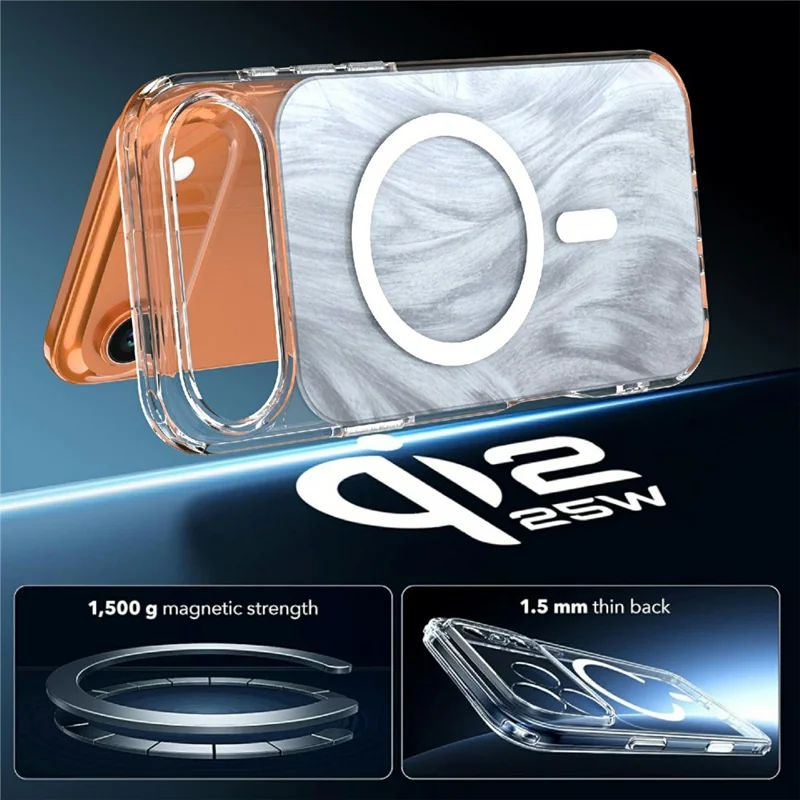 Coque magnétique pour iPhone Air, motif Queue de renard en cristal, TPU + acrylique, étui de protection anti-chocs - Blanc