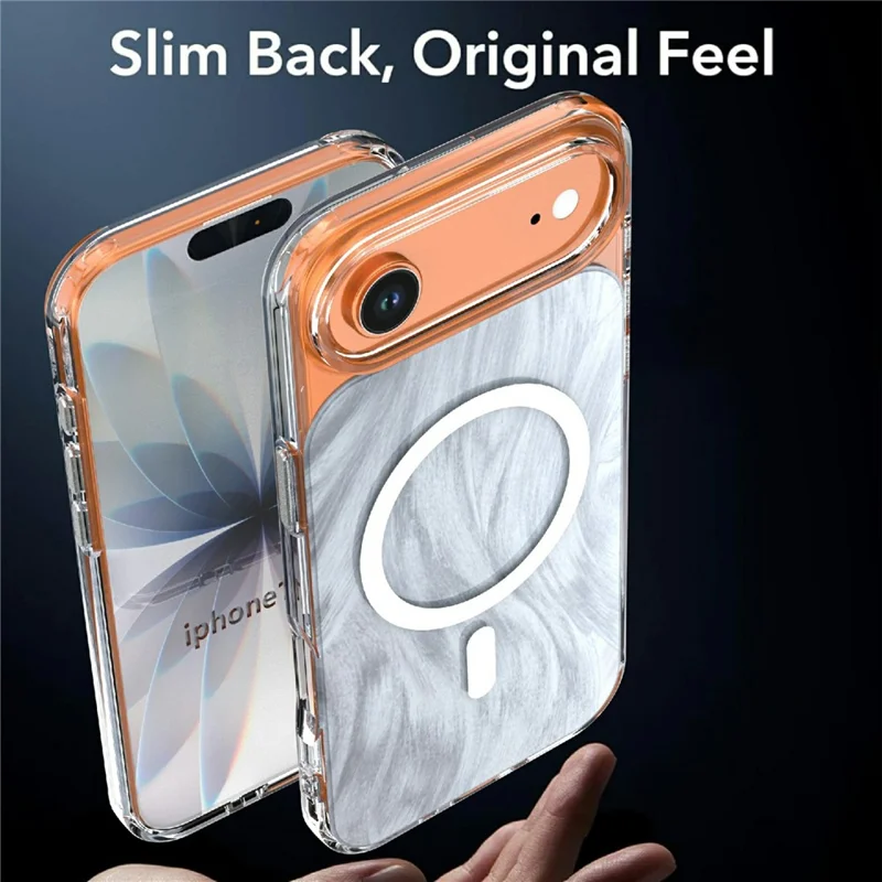 Coque magnétique pour iPhone Air, motif Queue de renard en cristal, TPU + acrylique, étui de protection anti-chocs - Blanc
