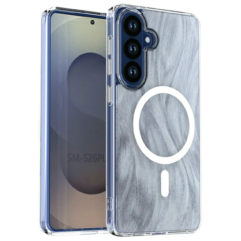 Für Samsung Galaxy S26+ Magnetische Hülle Fuchsschwanzmuster TPU + Acryl Stoßfester Handy-Schutz - Weiß