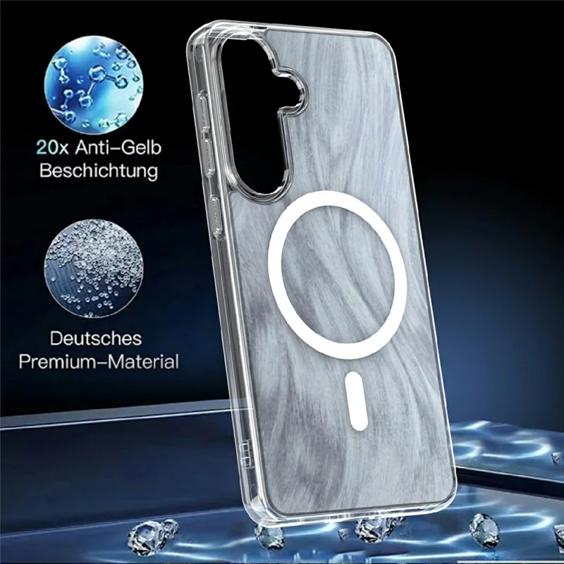 Für Samsung Galaxy S26+ Magnetische Hülle Fuchsschwanzmuster TPU + Acryl Stoßfester Handy-Schutz - Weiß