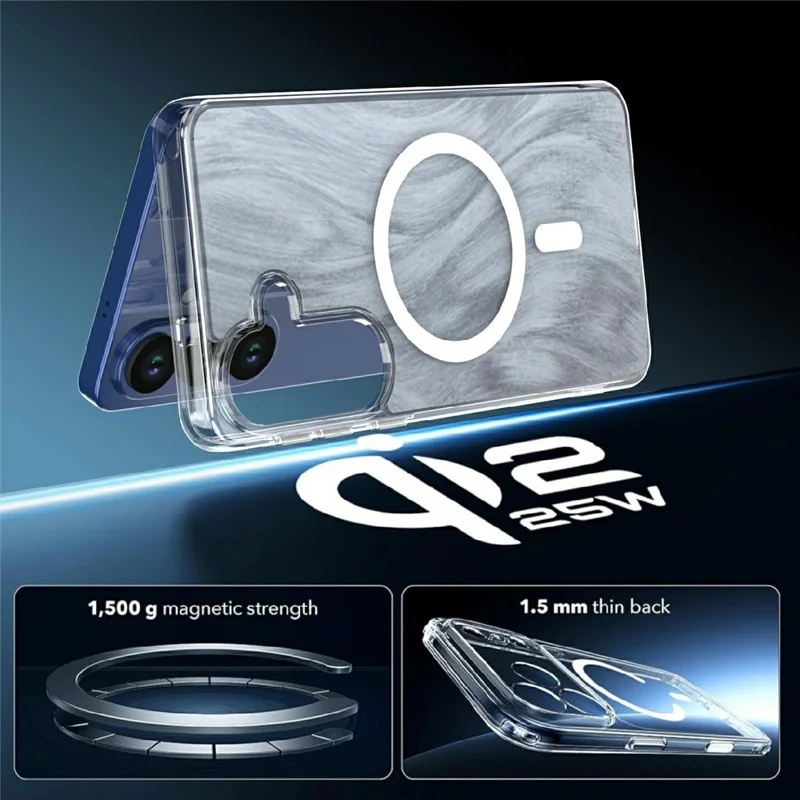 Für Samsung Galaxy S26+ Magnetische Hülle Fuchsschwanzmuster TPU + Acryl Stoßfester Handy-Schutz - Weiß