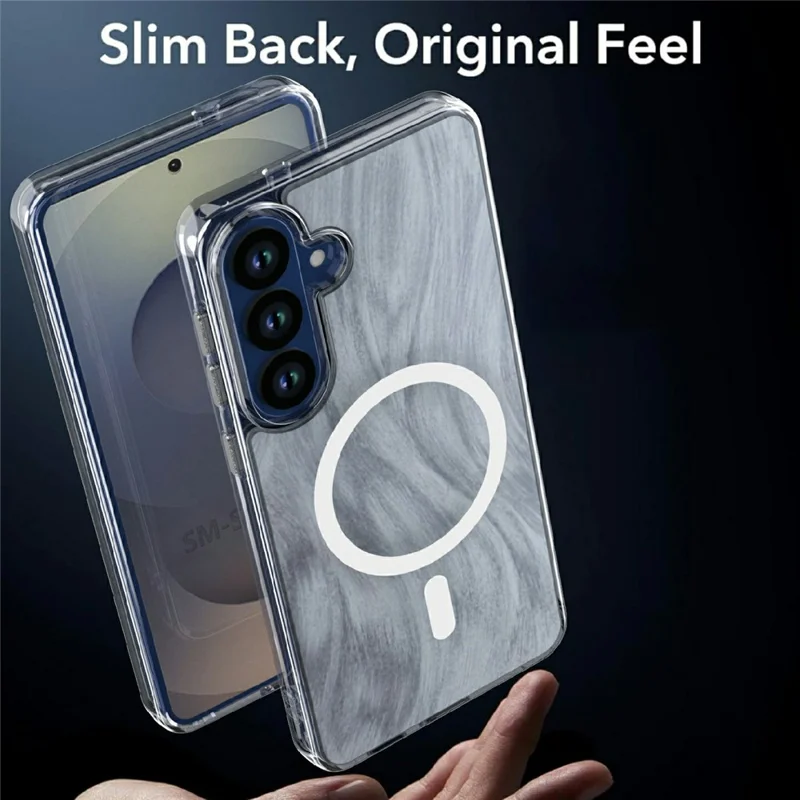 Für Samsung Galaxy S26+ Magnetische Hülle Fuchsschwanzmuster TPU + Acryl Stoßfester Handy-Schutz - Weiß