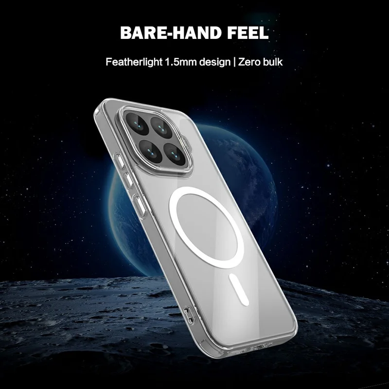 LEREACH Serie TOC per Xiaomi 17T Custodia Magnetica TPU + Copertura in Acrilico per Telefono - Trasparente