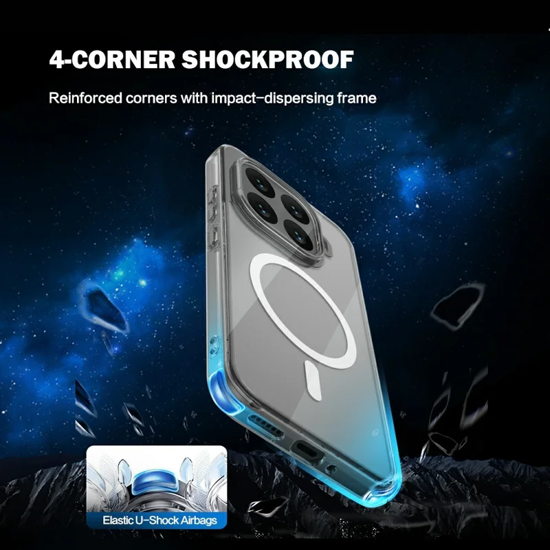 LEREACH Serie TOC per Xiaomi 17T Custodia Magnetica TPU + Copertura in Acrilico per Telefono - Trasparente