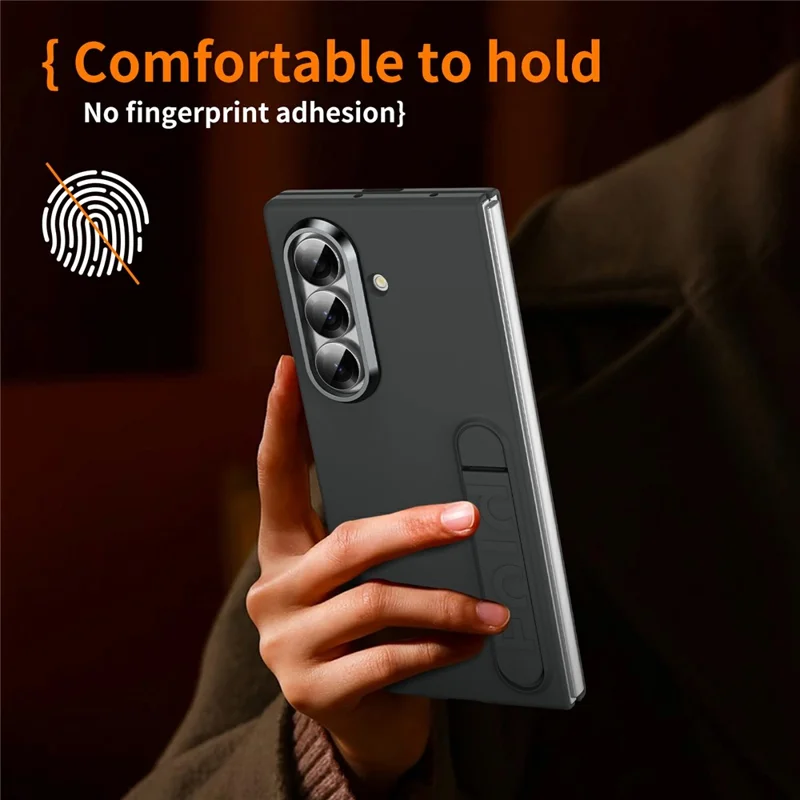 For Samsung Galaxy Z Fold8 Ultra Case Kickstand Hard PC Phone Cover (without Screen Protector) - Black