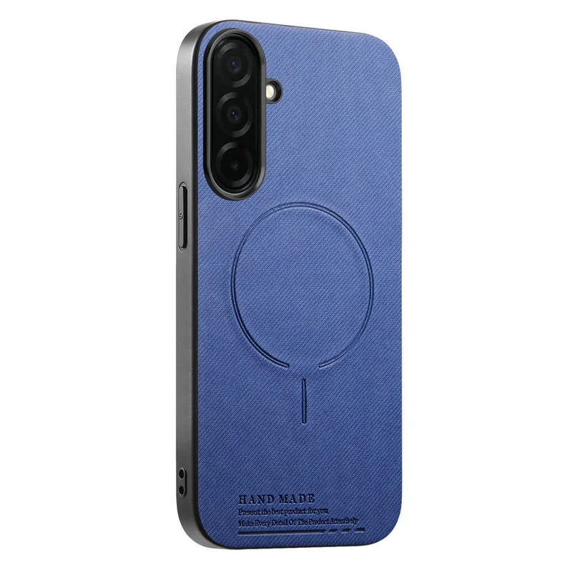 Cover magnetico per Samsung Galaxy A17 5G / A17 4G, texture in tessuto, PC + TPU + pelle PU, protezione antigraffio - Blu