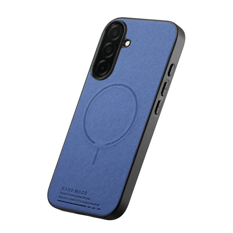 Cover magnetico per Samsung Galaxy A17 5G / A17 4G, texture in tessuto, PC + TPU + pelle PU, protezione antigraffio - Blu