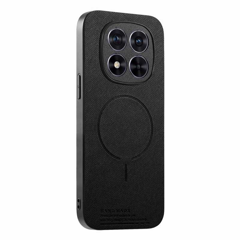 For Xiaomi Redmi Note 15 Pro 5G (Global) Magnetic Case Cloth Texture PC + TPU + PU Leather Anti-Scratch Phone Cover - Black