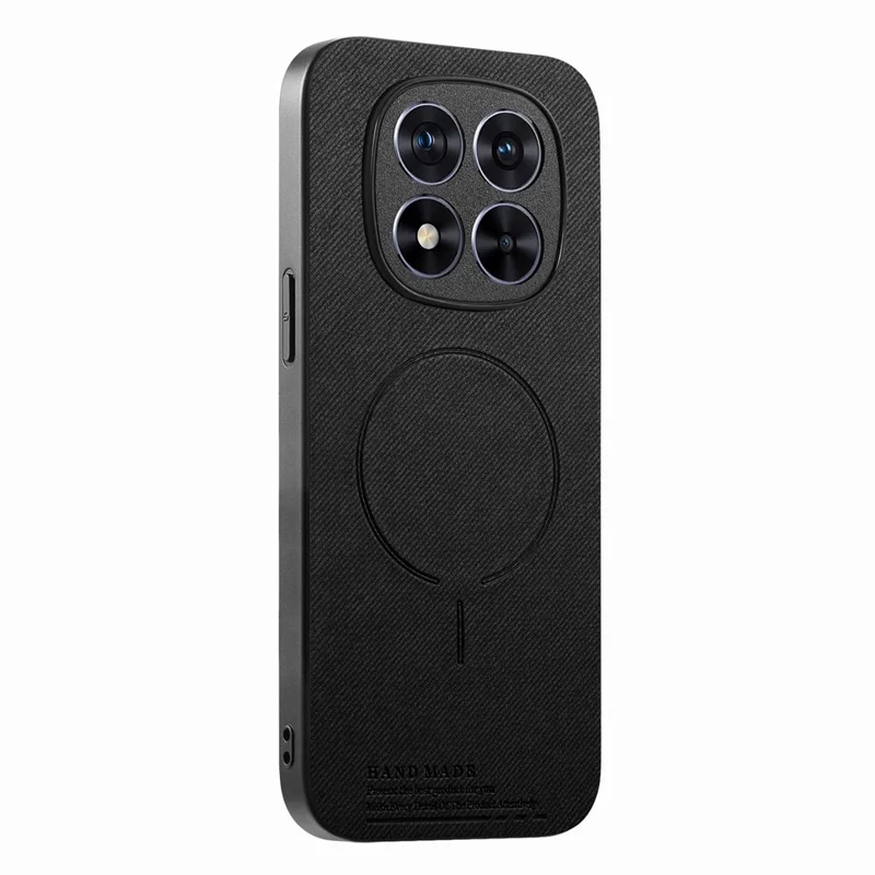 For Xiaomi Redmi Note 15 Pro 4G (Global) Magnetic Case Cloth Texture PC + TPU + PU Leather Anti-Scratch Phone Cover - Black