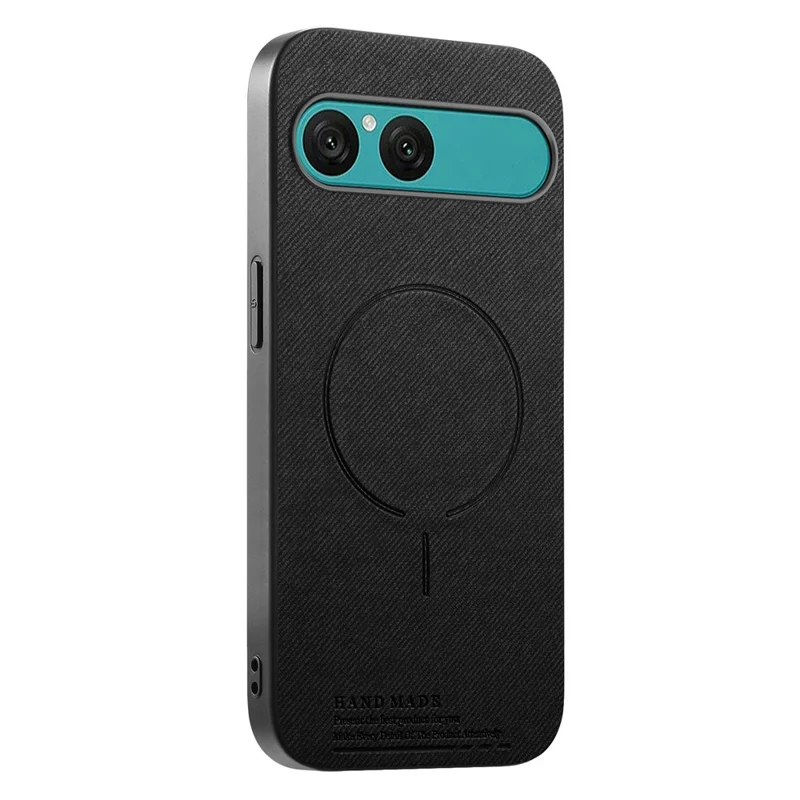 For Sony Xperia 10 VII Magnetic Case Cloth Texture PC + TPU + PU Leather Anti-Scratch Phone Cover - Black