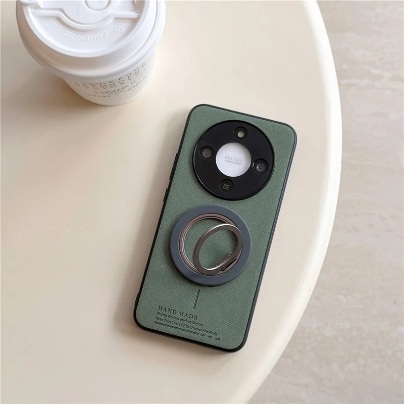 For Honor X70 5G  /  X9d 5G  /  Magic8 Lite 5G Magnetic Case Cloth Texture PC + TPU + PU Leather Anti-Scratch Phone Cover - Black