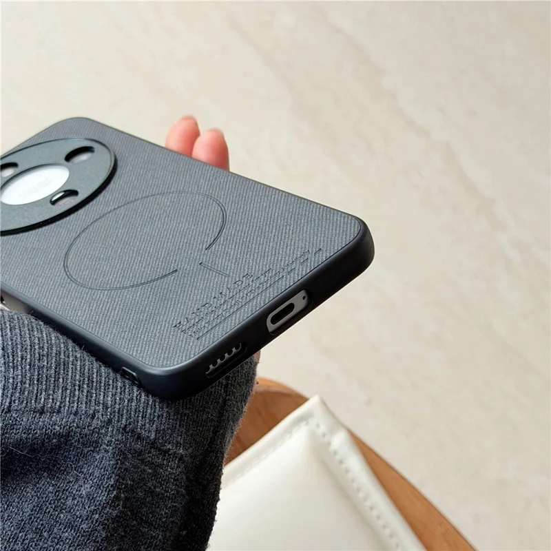 For Honor X70 5G  /  X9d 5G  /  Magic8 Lite 5G Magnetic Case Cloth Texture PC + TPU + PU Leather Anti-Scratch Phone Cover - Black