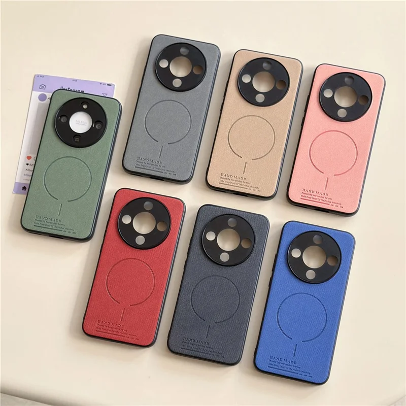 For Honor X70 5G  /  X9d 5G  /  Magic8 Lite 5G Magnetic Case Cloth Texture PC + TPU + PU Leather Anti-Scratch Phone Cover - Black