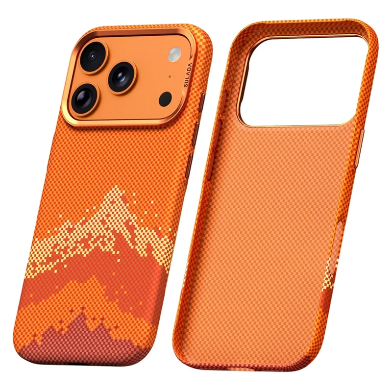 SULADA for iPhone 17 Pro Max Case Golden Mountain Pattern Skin-Feel Hard PC Slim Phone Cover - Orange