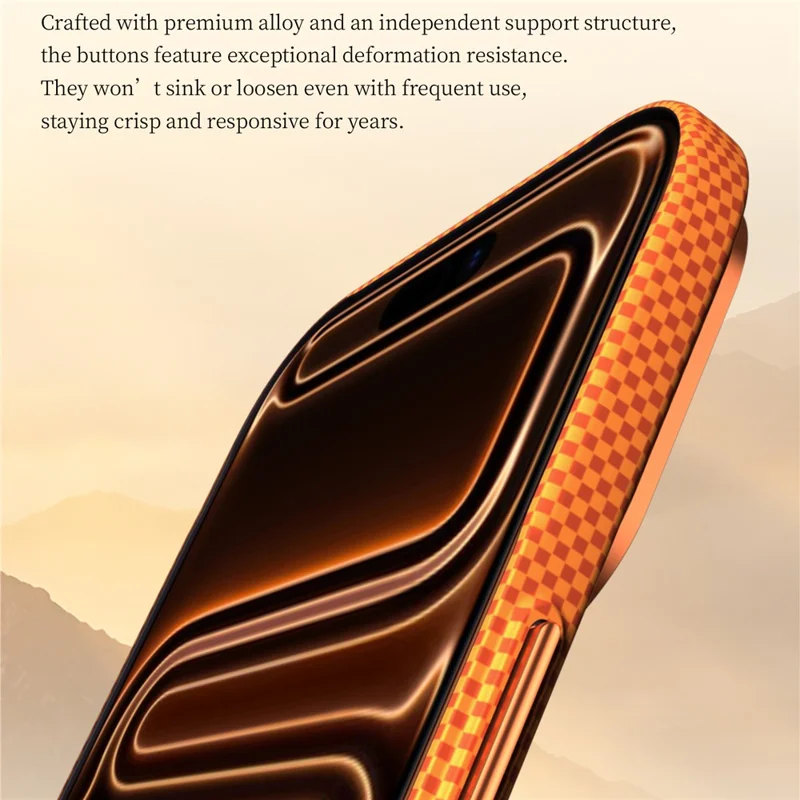 SULADA for iPhone 17 Pro Max Case Golden Mountain Pattern Skin-Feel Hard PC Slim Phone Cover - Orange