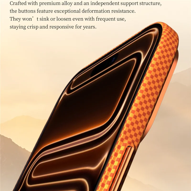 SULADA for iPhone 17 Pro Case Golden Mountain Pattern Skin-Feel Hard PC Slim Phone Cover - Orange