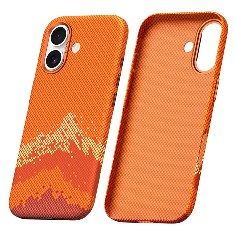 SULADA for iPhone 17 Case Golden Mountain Pattern Skin-Feel Hard PC Slim Phone Cover - Orange