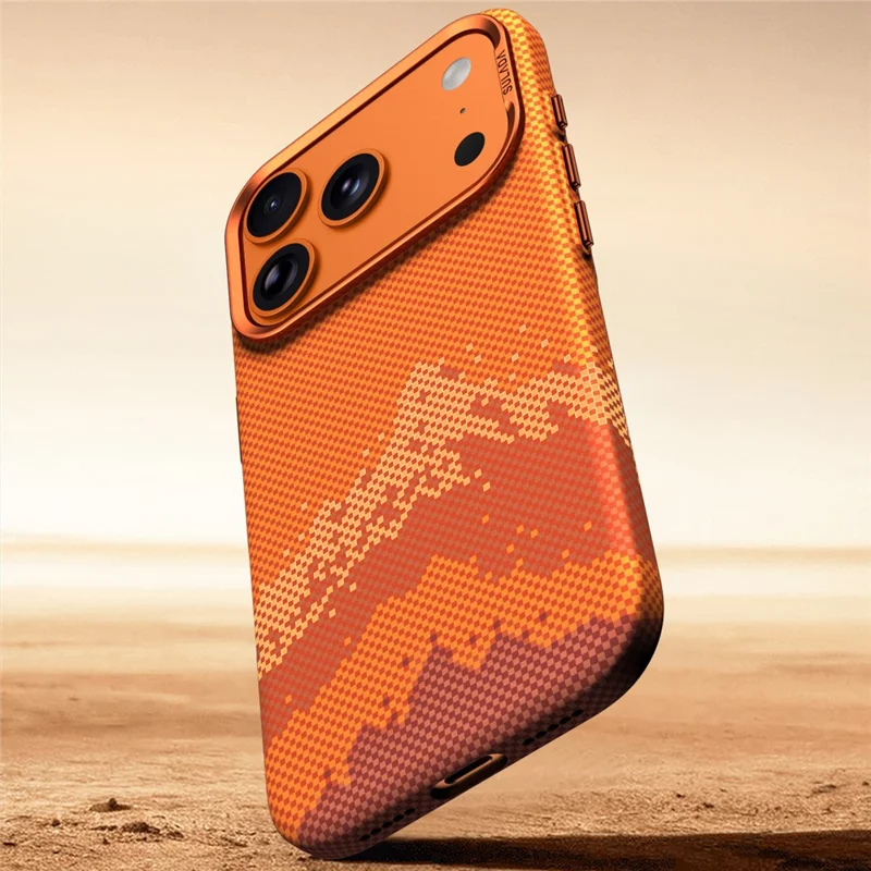 SULADA for iPhone 17 Case Golden Mountain Pattern Skin-Feel Hard PC Slim Phone Cover - Orange