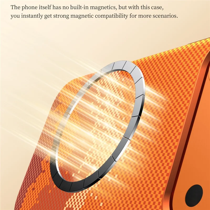 SULADA for iPhone 17 Pro Magnetic Case Golden Mountain Pattern Skin-Feel Hard PC Slim Phone Cover - Orange
